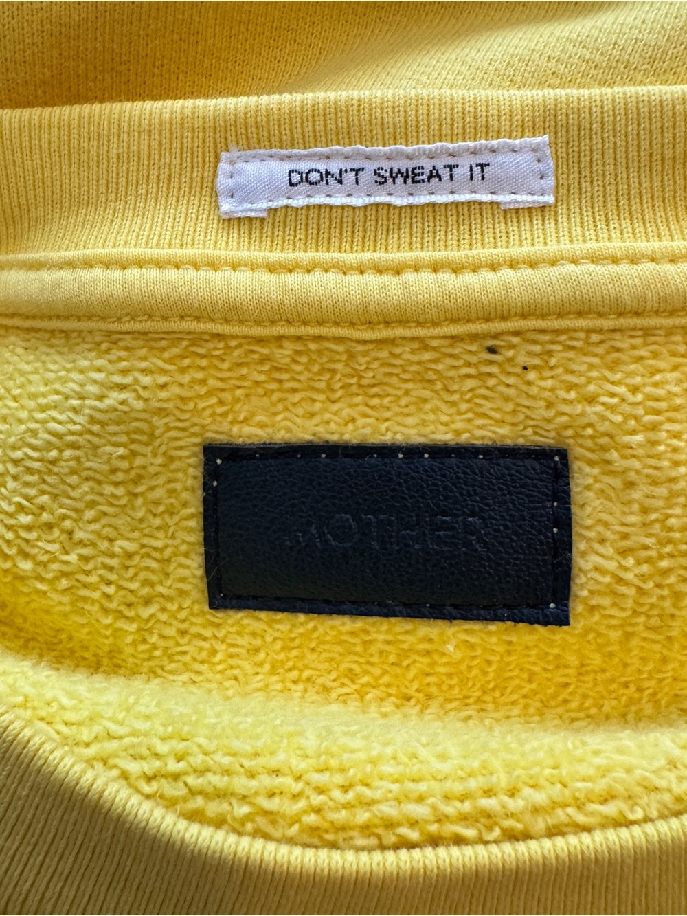 MOTHER The Drop Square It’s OK Smiley Graphic Sweatshirt Yellow XS $168 - Picture 5 of 5